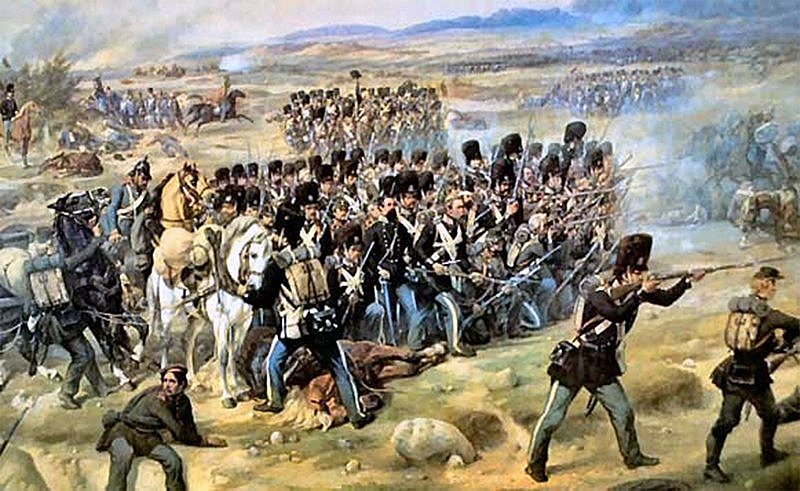 Scene fra slaget ved Isted den 25. juli 1850. Maleri af Niels Simonsen 1854.
